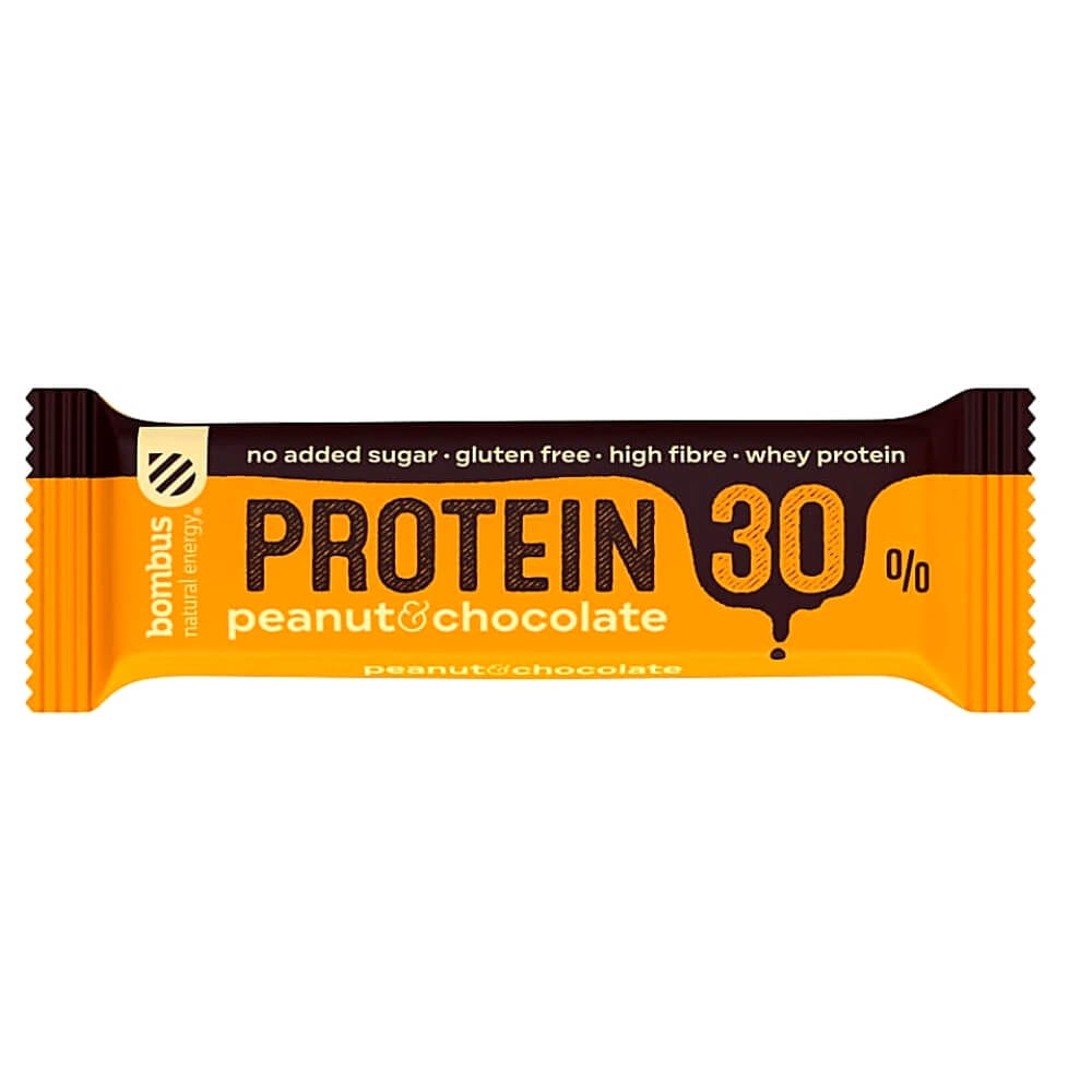 Barre protéinée 30% cacahuète - chocolat sans gluten 50 g BOMBUS
