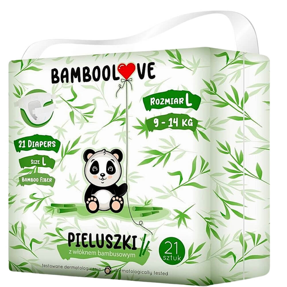 Couches en fibre de bambou taille L 9 - 14 kg (21 pièces) - BAMBOOLOVE