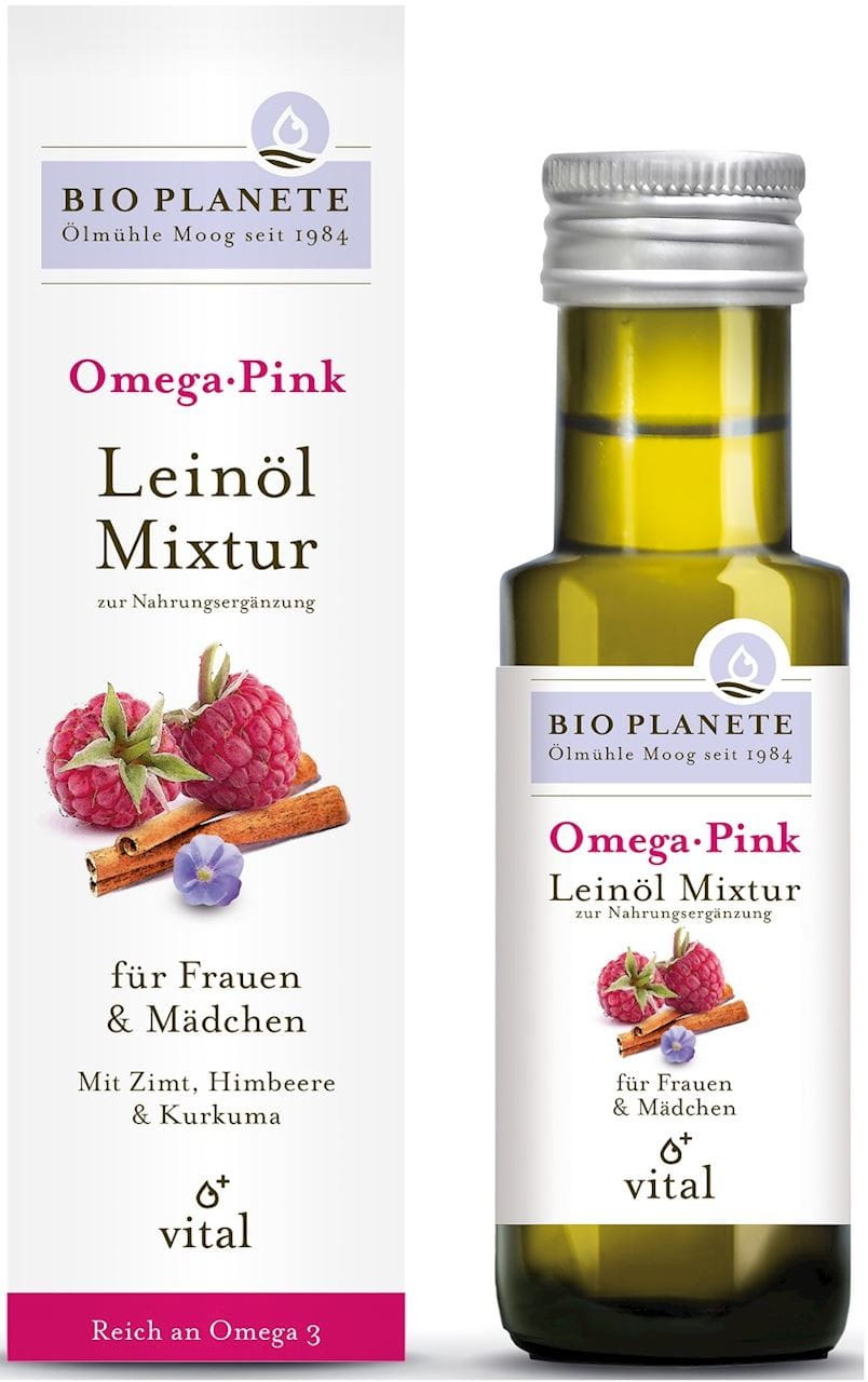 Oméga rose - mélange à l'huile de lin (framboise et cannelle) BIO 100 ml - BIO PLANETE