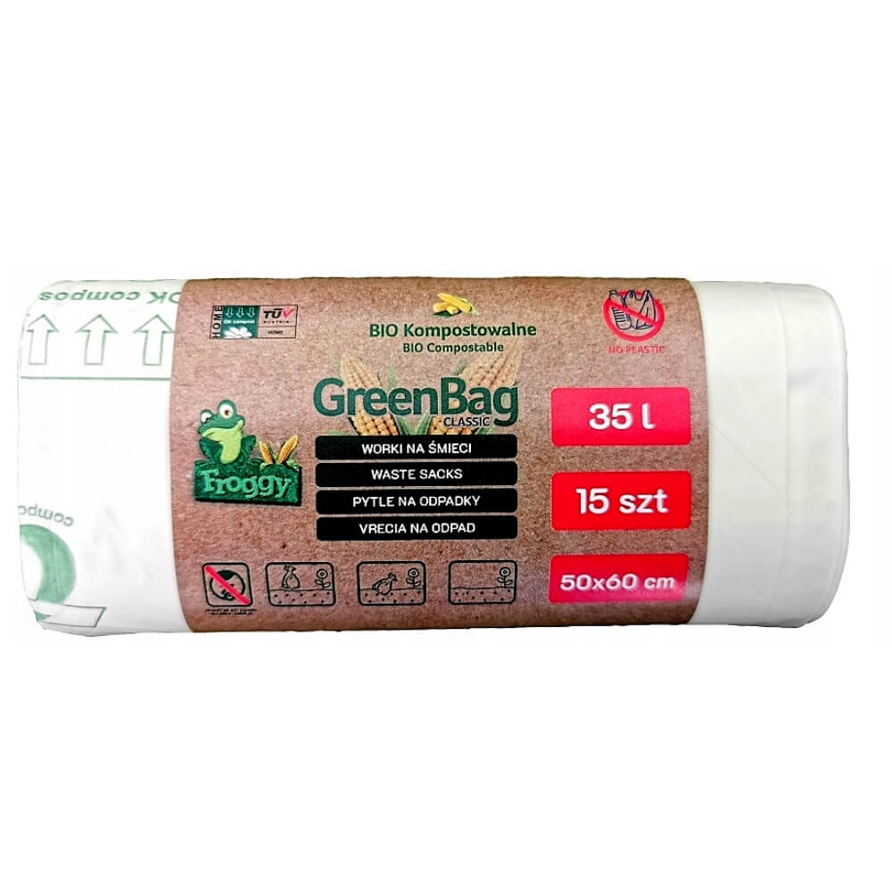 Sacs poubelles BIO et mixtes (compostables) 35 L 15 pcs - FROGGY