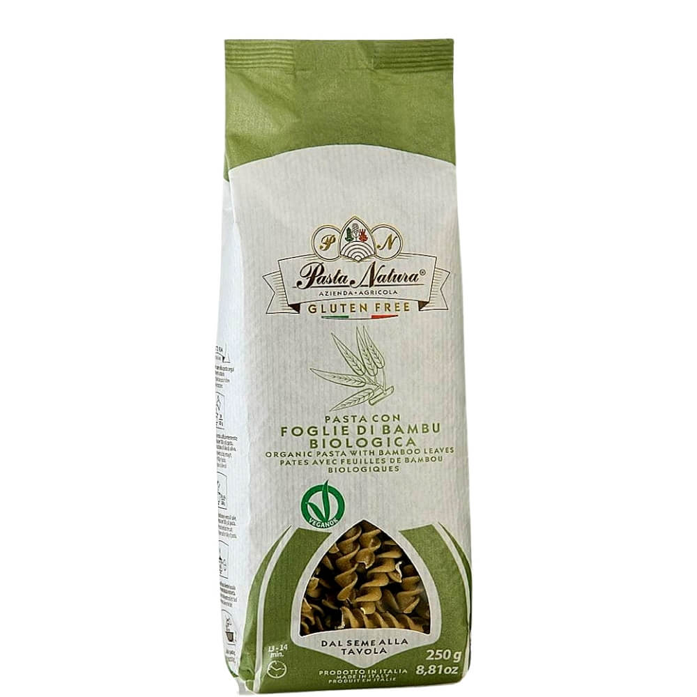 Pâtes (riz complet aux feuilles de bambou) fusilli sans gluten BIO 250 g - PASTA NATURA