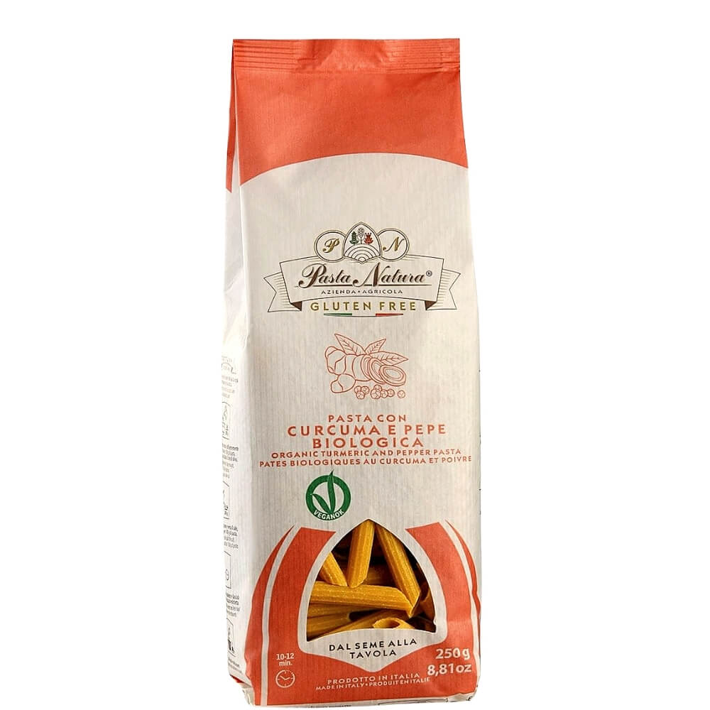 Pâtes (maïs au curcuma et poivre) penne sans gluten BIO 250 g - PASTA NATURA