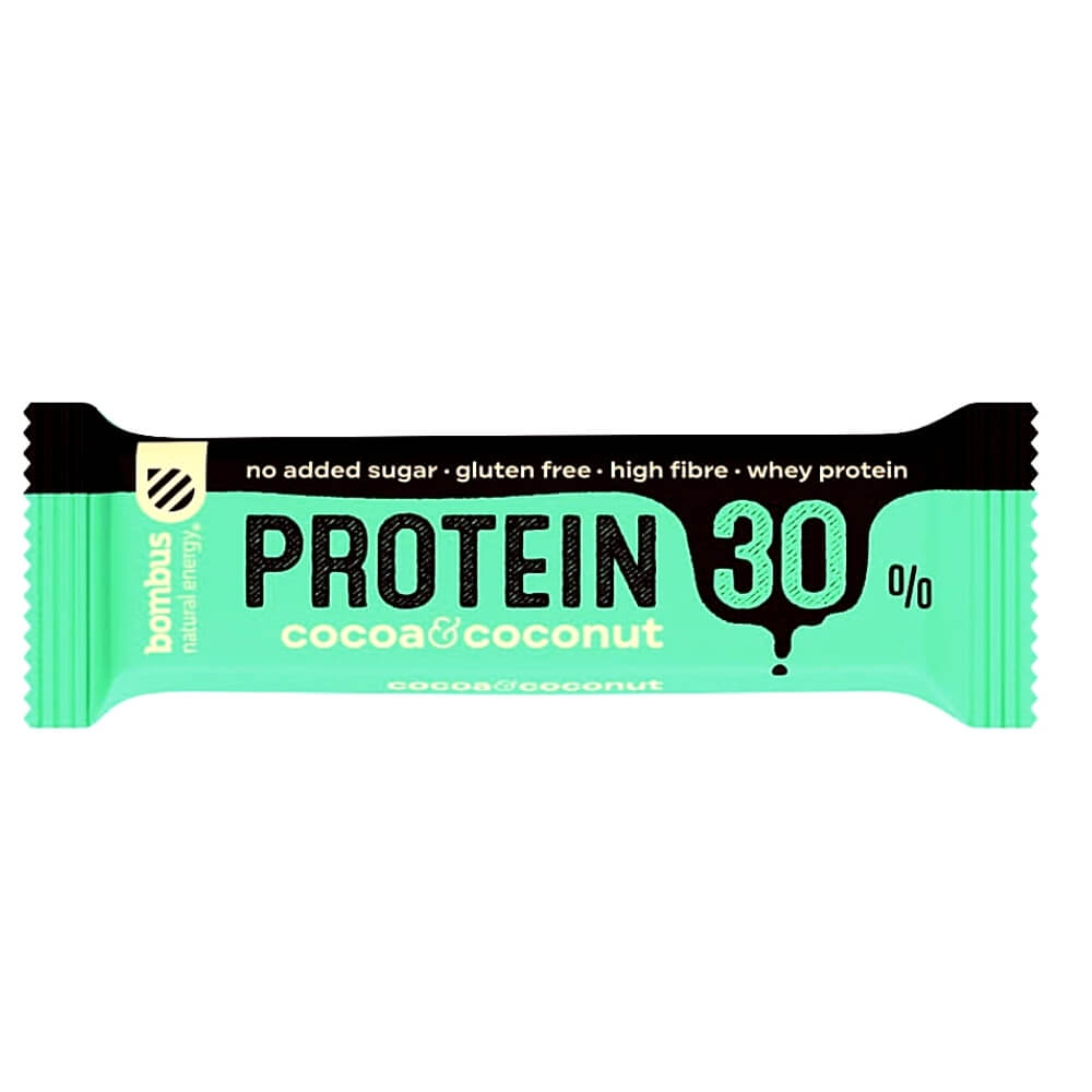Barre protéinée 30% cacao - noix de coco sans gluten 50 g BOMBUS