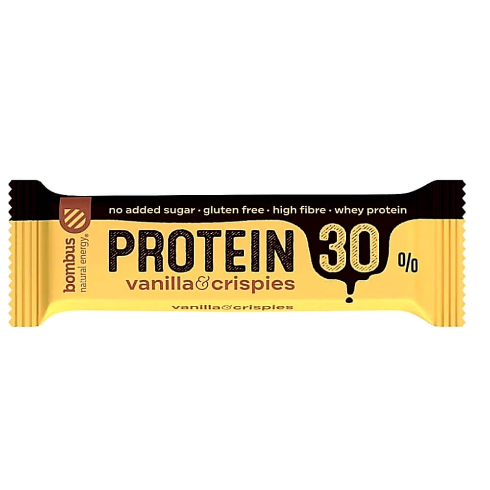 Barre protéinée 30% vanille - croquant sans gluten 50 g BOMBUS