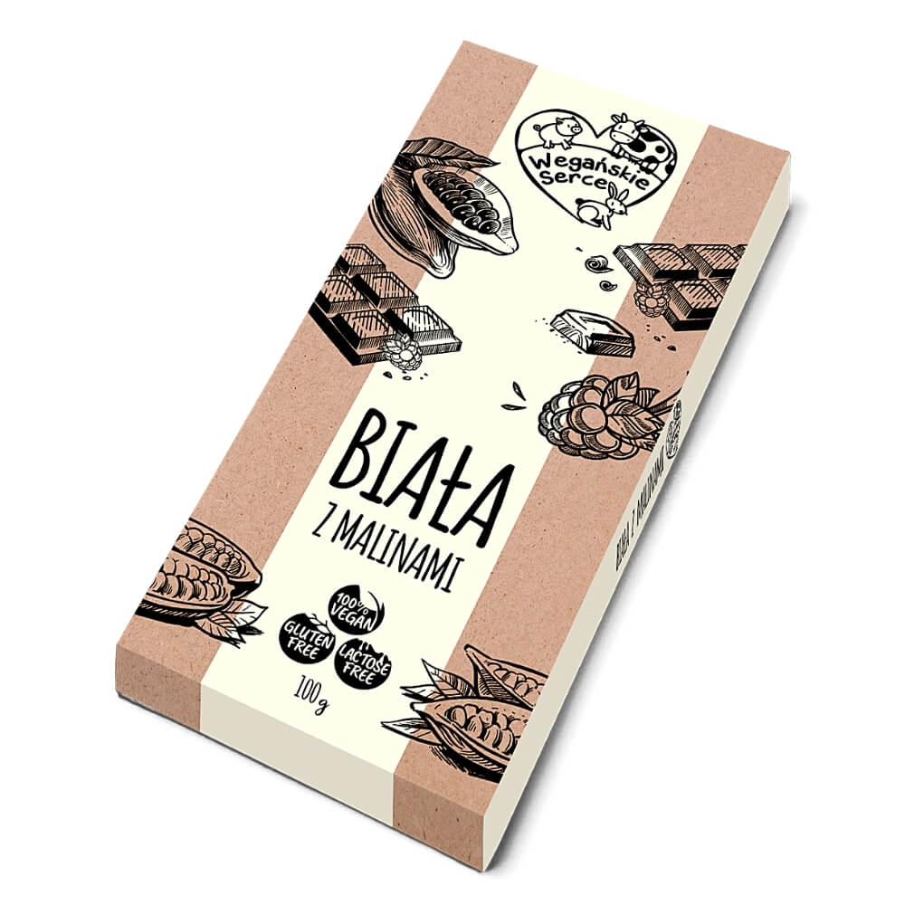 Chocolat blanc aux framboises 100 g COEUR VEGAN