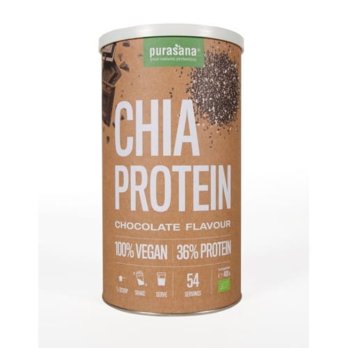 Protéine de graines de chia au goût chocolat sans gluten BIO 400 g - PURASANA