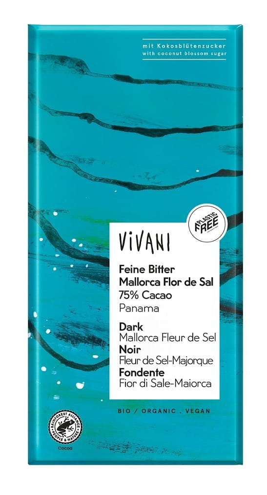 Chocolat amer au sel de mer BIO 80 g - VIVANI