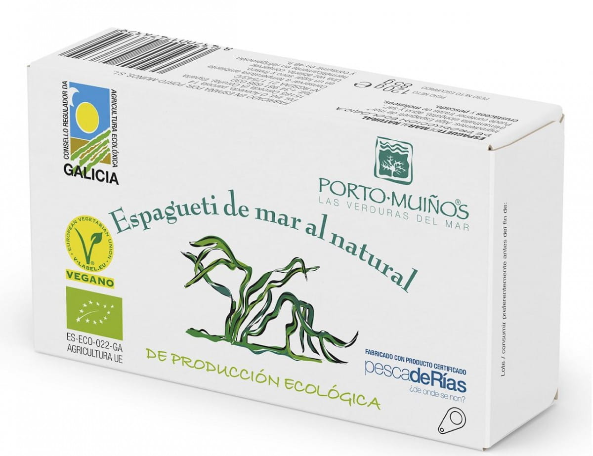 Algues marines spaghetti en saumure BIO 120 g (85 g) (boîte) - PORTO MUINOS