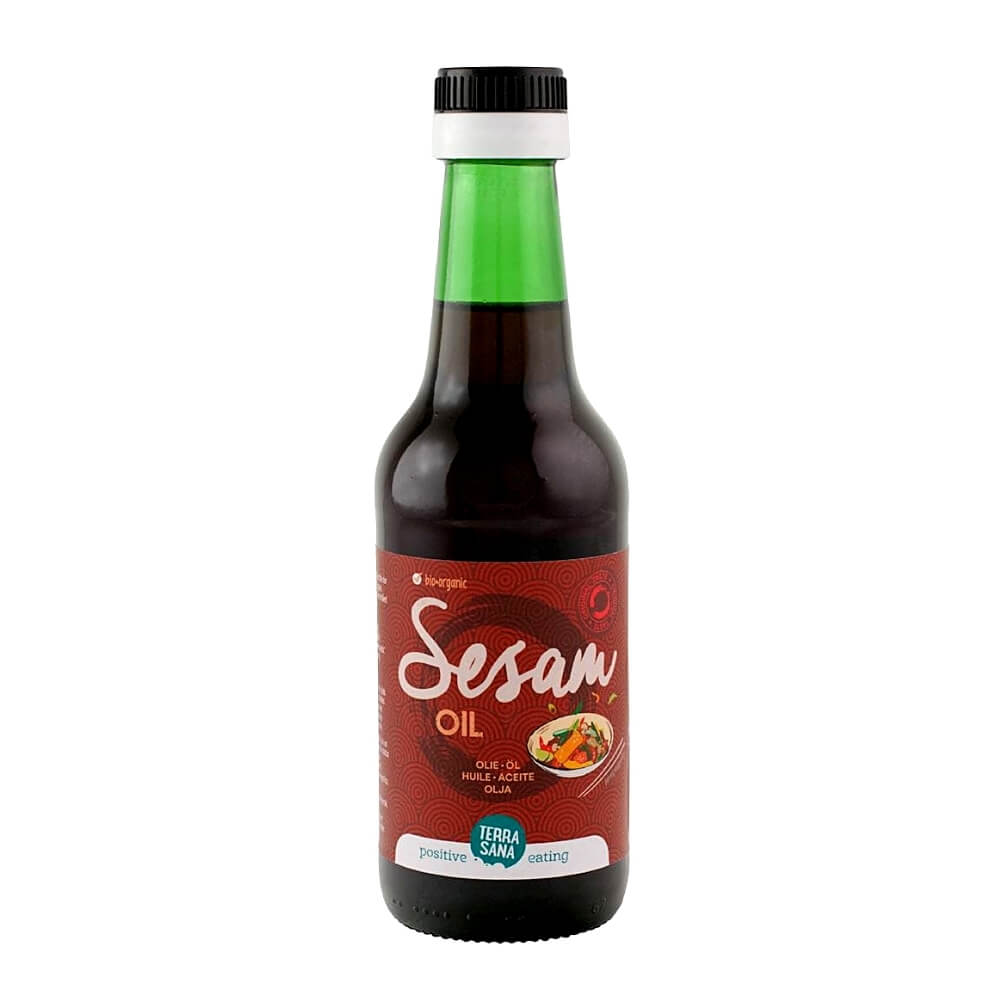 Huile de sésame (issue de graines torréfiées) sans gluten BIO 250 ml - TERRASANA