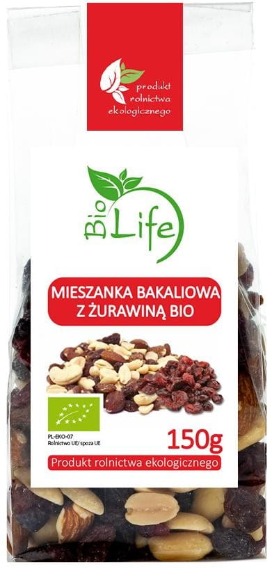 Un mélange de noix et de raisins secs aux canneberges 150g EKO BIO LIFE