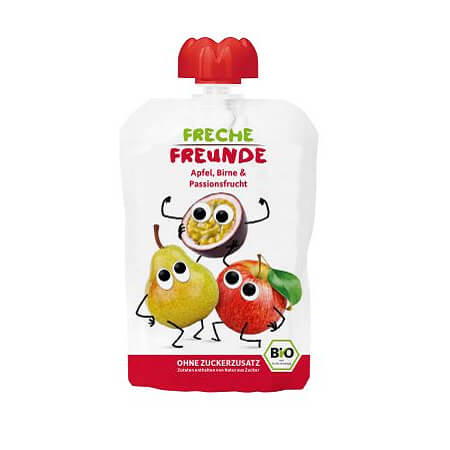 Jus mousse pour enfant pomme poire passion 100g ECO ERDBAR