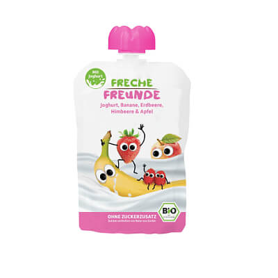 Jus de yaourt pour enfant : banane, fraise, framboise, pomme, 100g EKO ERDBAR