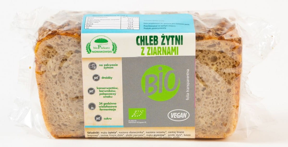 Pain de seigle aux graines de tournesol, coupé BIO 300 g - BIODAKER NOWAKOWSKI