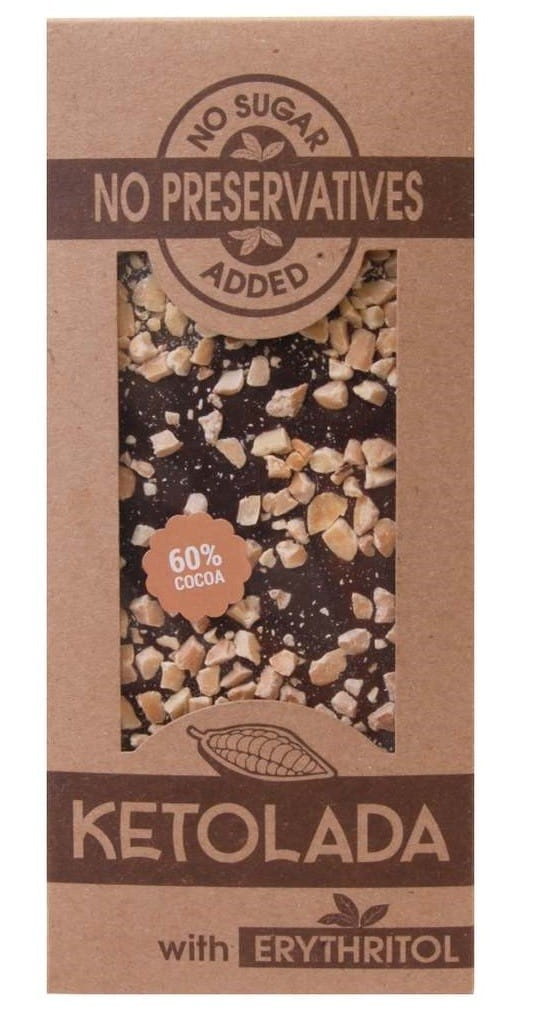 Chocolat aux amandes sans sucre ajouté 100 g - KETOLADA