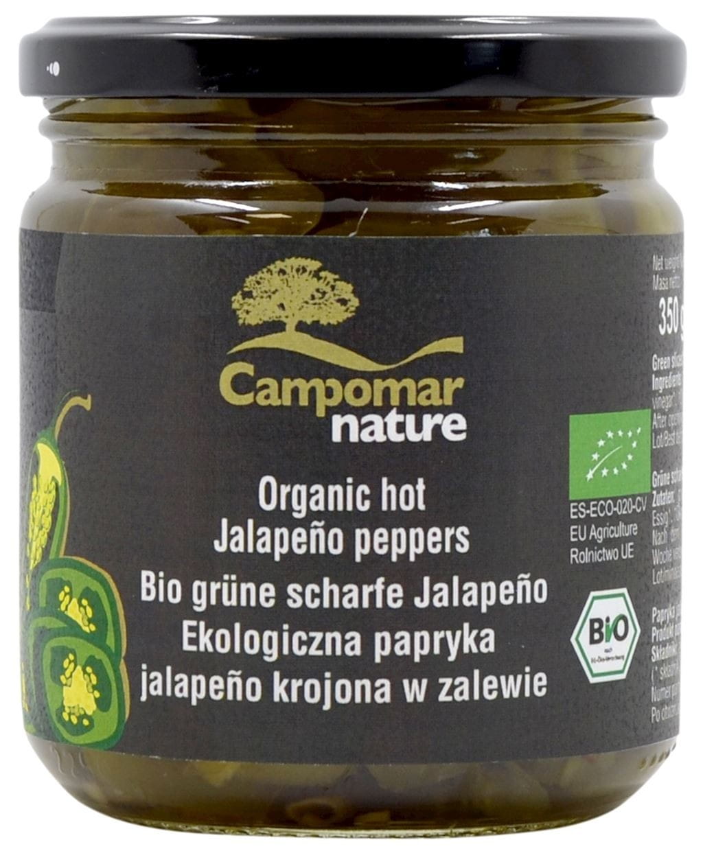 Piment jalapeno vert, tranché en saumure BIO 350 g (130 g) - CAMPOMAR NATURE