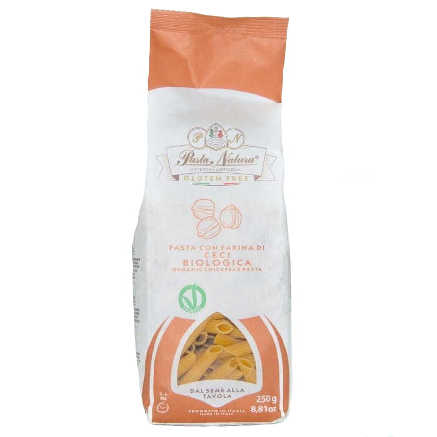 Pâtes (pois chiches et maïs au riz) penne sans gluten BIO 250 g - NATURA PASTA