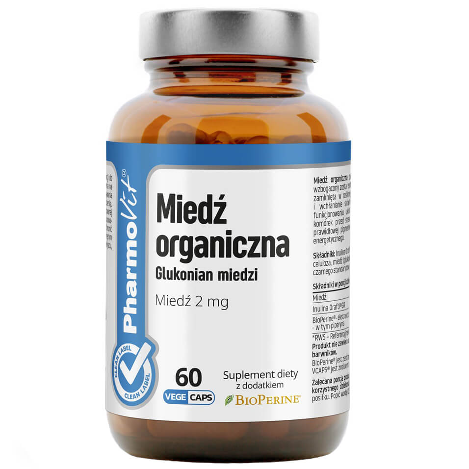 Cuivre Cuivre Gluconate Bio 2 MG 60 gélules PHARMOVIT