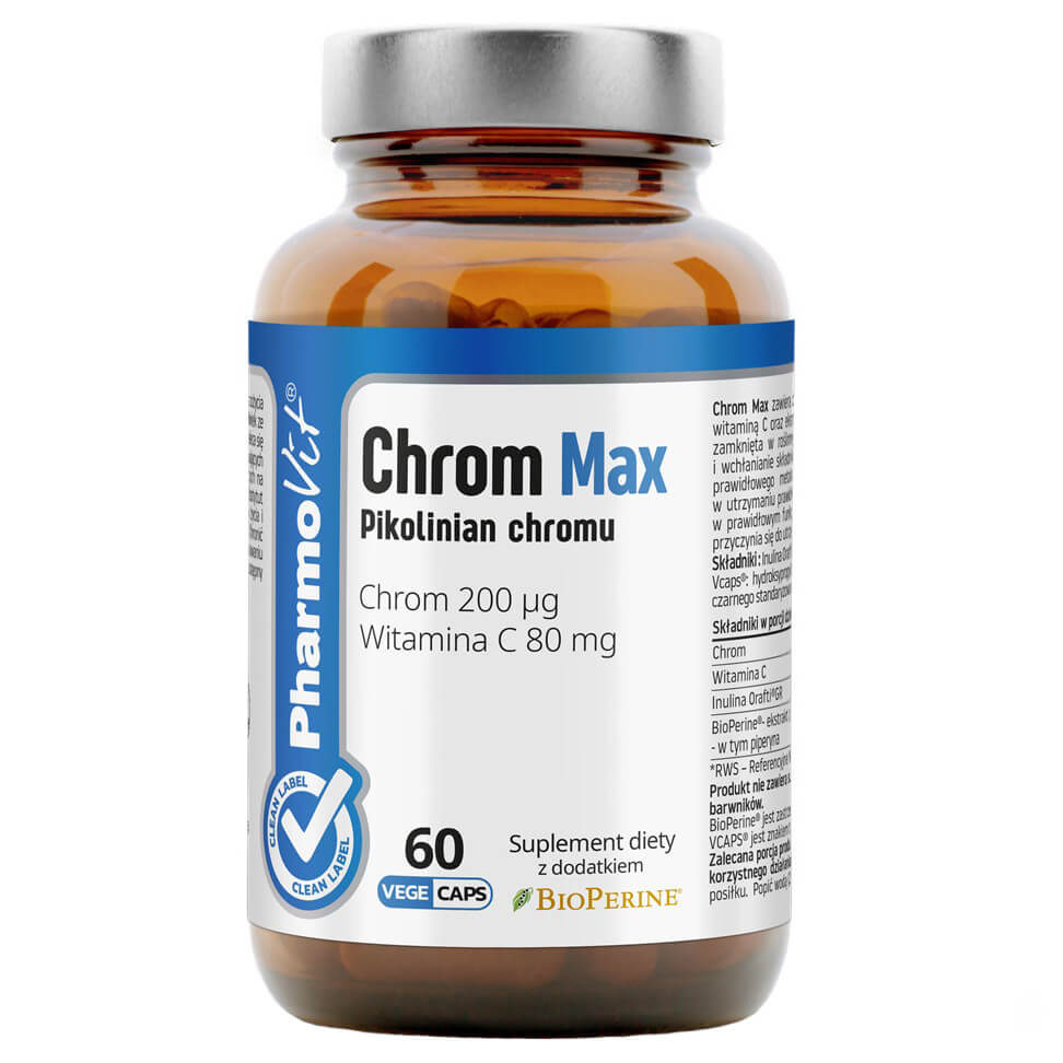 Chromium max picolinate de chrome 200 mg 60 gélules PHARMOVIT