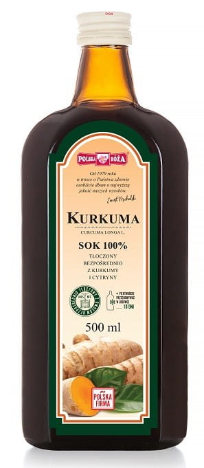 Jus de curcuma sans sucre 500 ml POLSKA RÓŻA