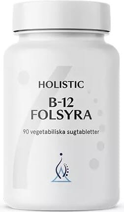 Vitamine B12 folsyra méthylcobalamine 1000 µg + acide folique 400 µg 90 pastilles HOLISTIC