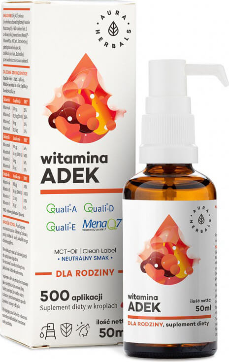 Vitamine A + D3 + E + K2 ADEK 500 applications 50 ml AURA HERBALS