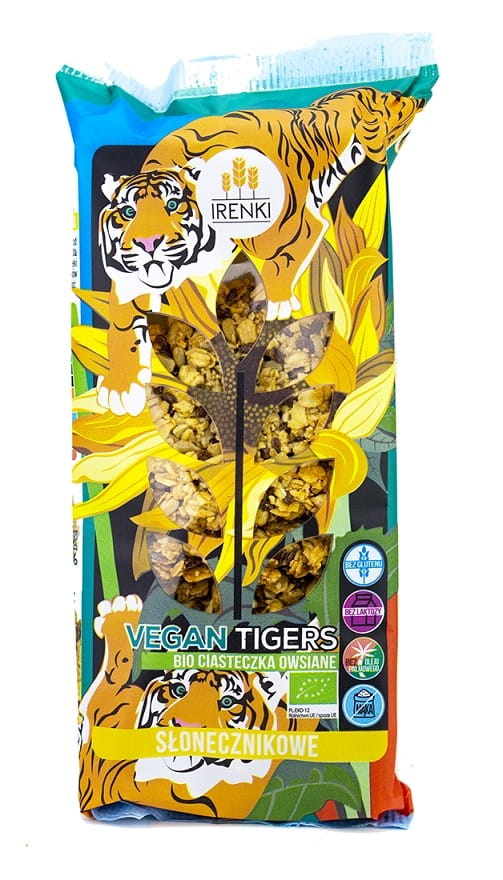 Biscuits végétaliens sans gluten à l'avoine et aux graines de tournesol BIO 120 g - IRENKI