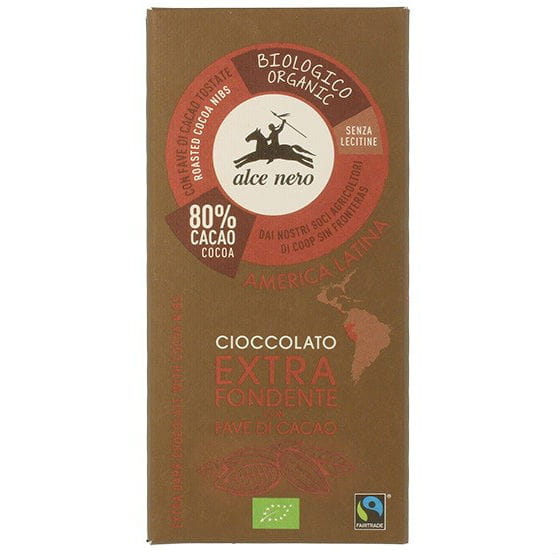 Chocolat amer aux morceaux de cacao commerce équitable BIO 100 g - ALCE NERO