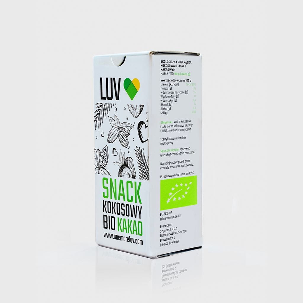 Snack coco aux fèves de cacao BIO (3 x 30 g) 90 g - ONE MORE LUV