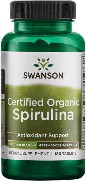 Spiruline certifiée biologique spiruline certifiée biologique 500 mg 180 comprimés par SWANSON