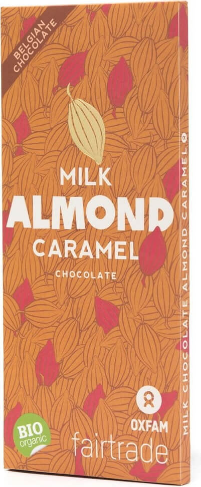 Chocolat au lait aux amandes caramélisées commerce équitable BIO 100 g - OXFAM