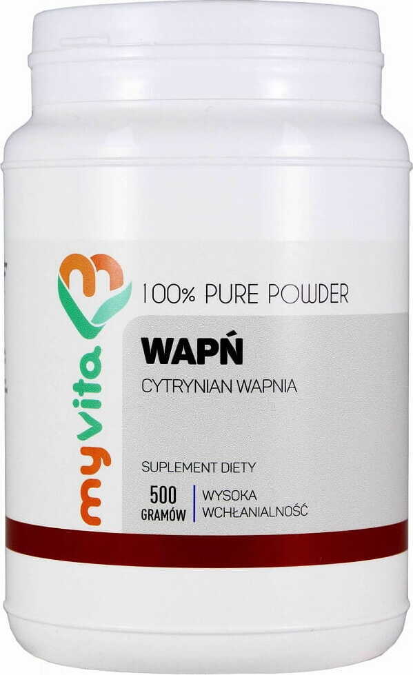 Calcium Calcium Citrate 100% poudre pure sans additifs 500g MYVITA