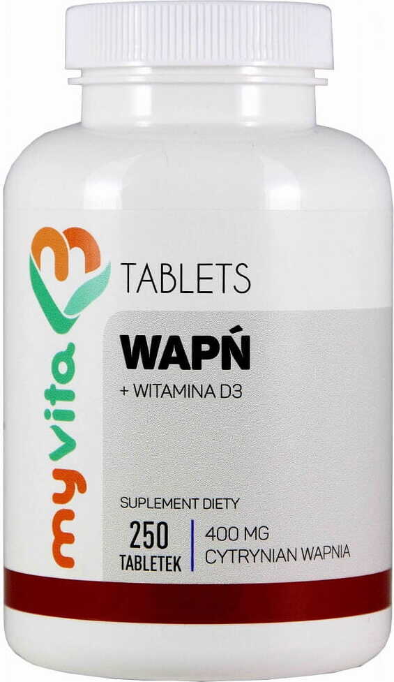 Calcium + vitamine D3 citrate de calcium 400mg vitamine D - 3 5mcg 250 comprimés MYVITA