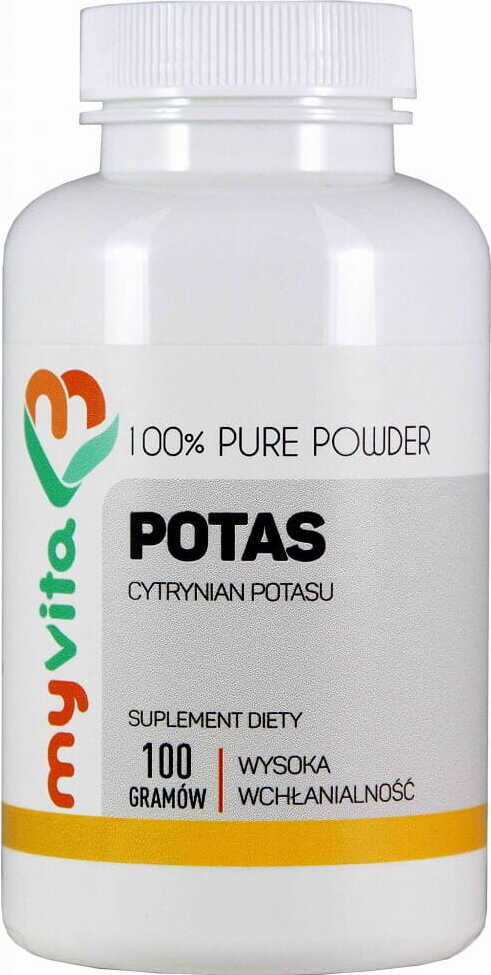 Poudre pure de citrate de potassium 100% potassium sans additifs 100g MYVITA