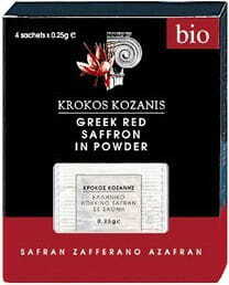 Safran en poudre BIO (4 x 025 g) 1 g - KROKOS KOZANIS
