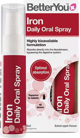 Spray de fer vaporisateur oral quotidien de fer 48 portions 25 ml BETTERYOU