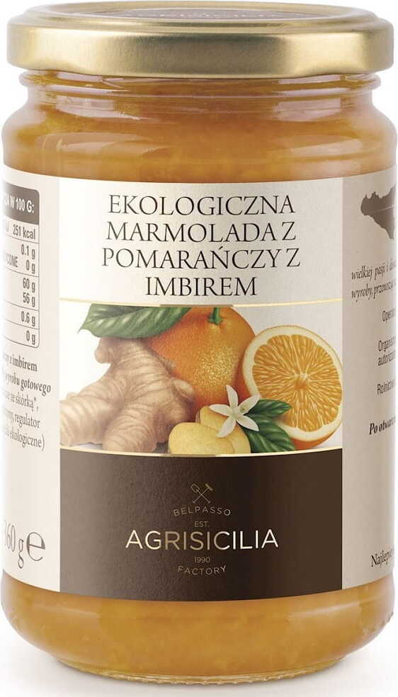 Marmelade d'orange au gingembre BIO 360 g - AGRISICILIA