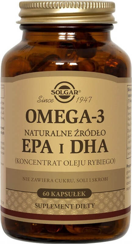 Oméga - 3 source naturelle d'EPA et DHA concentré d'huile de poisson 60 gélules SOLGAR
