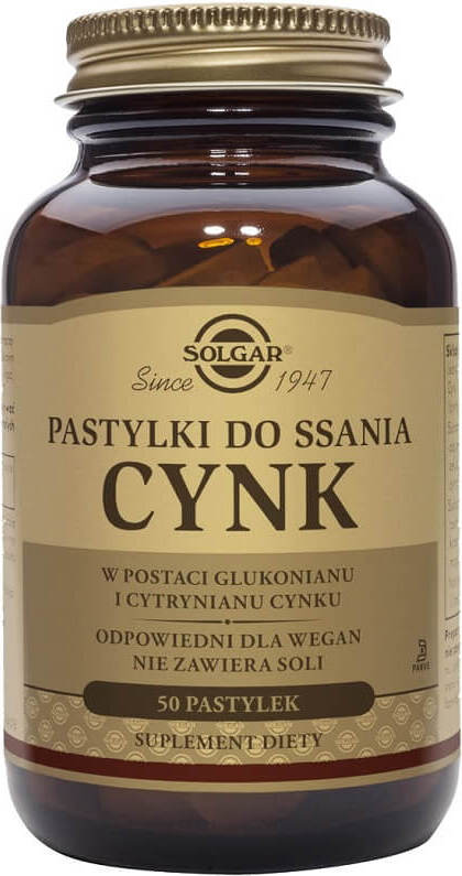 Gluconate de zinc et citrate de zinc 23mg 50 pastilles SOLGAR