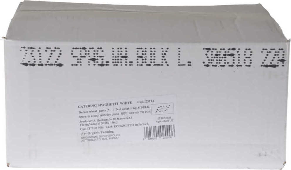 Pâtes (semoule) spaghetti BIO 6 kg - HORECA