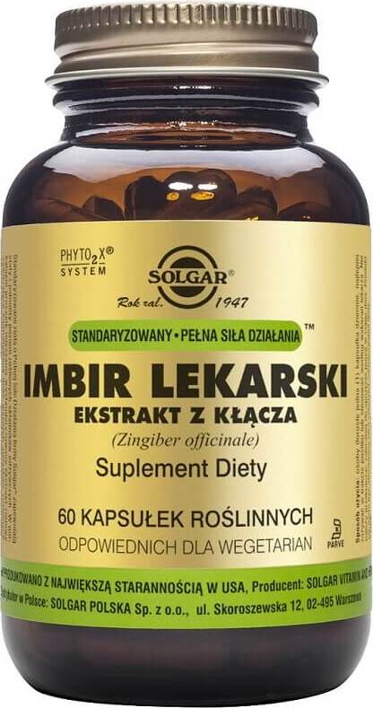 Extrait de rhizome de gingembre 60 gélules SOLGAR