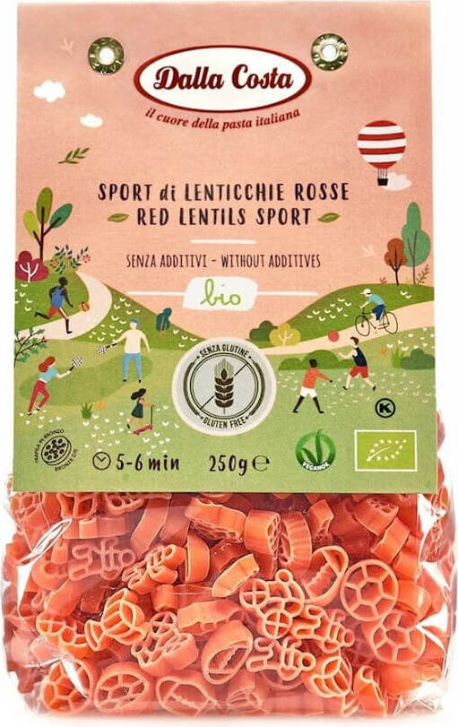 Pâtes (lentilles corail) sans gluten sport BIO 250 g - DALLA COSTA