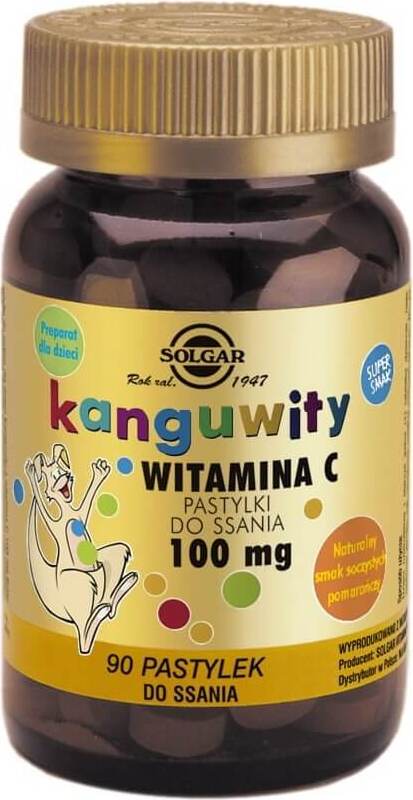 Vitamine C 100mg kanguita 90 pastilles SOLGAR