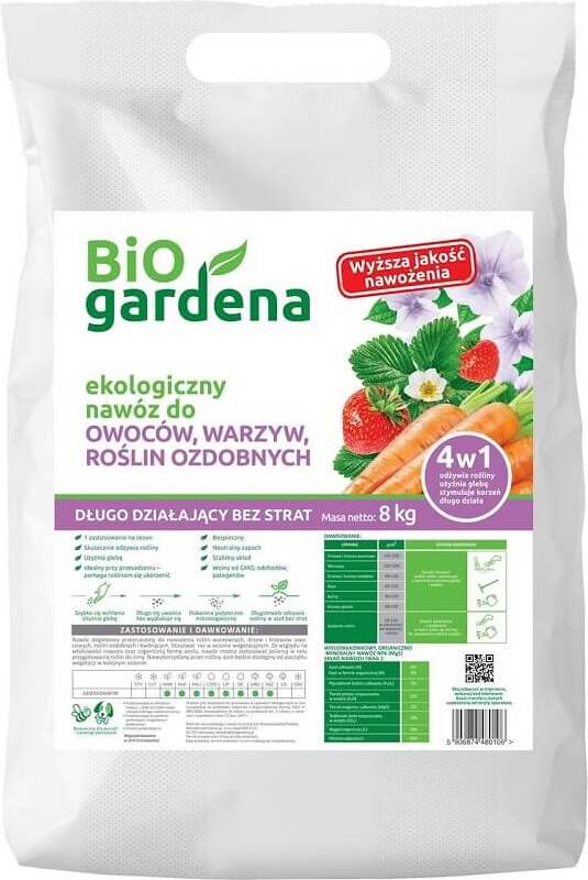 Engrais EKO 8 kg pour fruits, légumes et plantes ornementales - BIO GARDENA