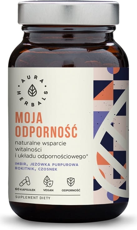 Mon immunité soutient la vitalité et le système immunitaire 60 gélules 52 g d'AURA HERBALS