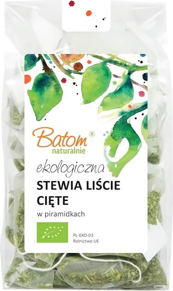 Feuilles de Stevia coupées en pyramides séchées BIO 30 g - BATOM
