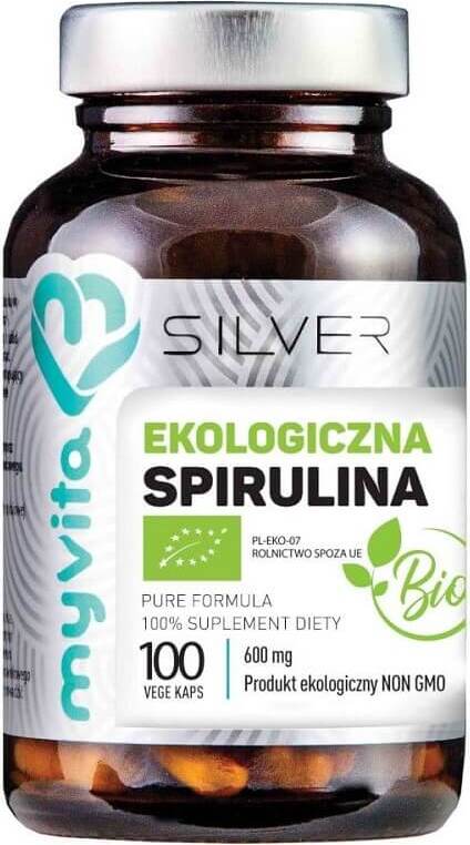 Spiruline BIO 600mg 100 gélules MYVITA SILVER PURE
