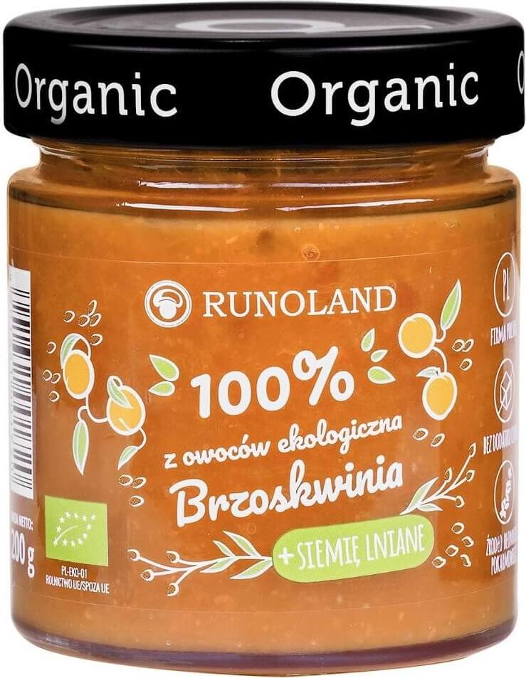 Snack sucré pêche aux graines de lin BIO 200 g - RUNOLAND