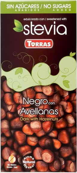 Chocolat noir aux noisettes 125 g STEVIA TORRAS