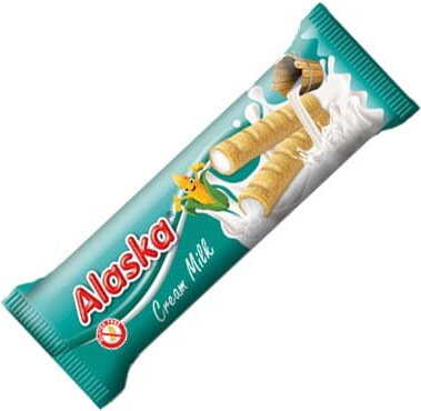 Tubes de maïs farcis à la crème de lait sans gluten 18 g ALASKA