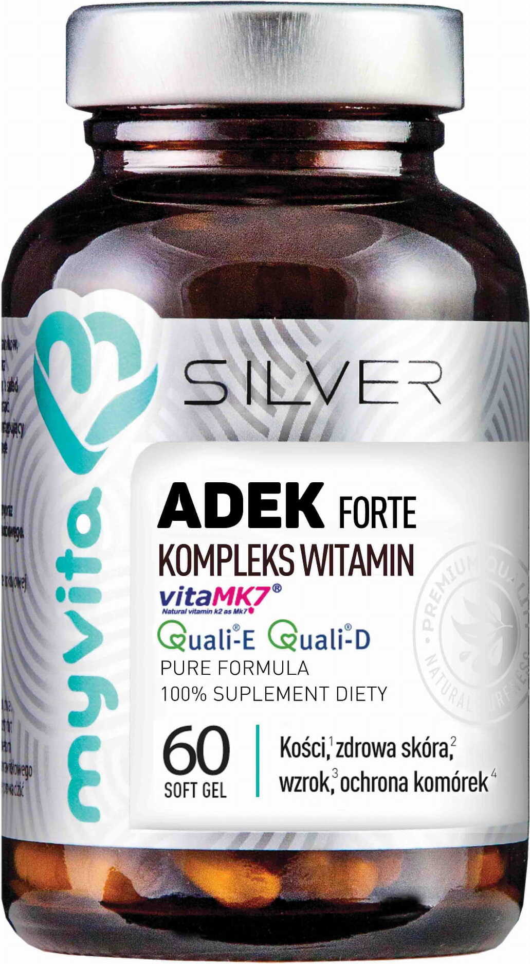 Vitamines ADEK FORTE complexe de 60 gélules MYVITA SILVER PURE